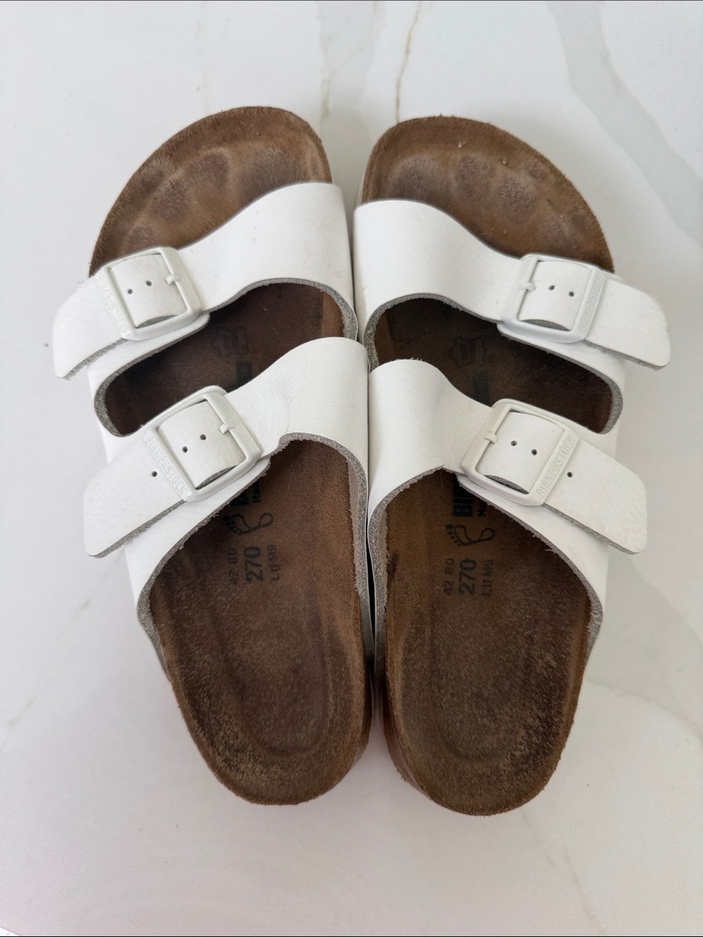 Birkenstock Arizona supergrip White leather Sandals 11 42 R - Picture 3 of 9